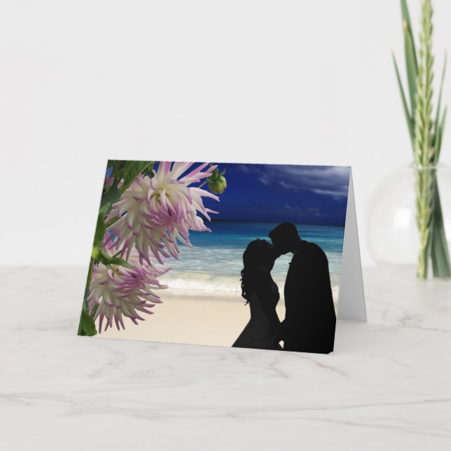 Tropical Beach Couple Thank You Card (Front)