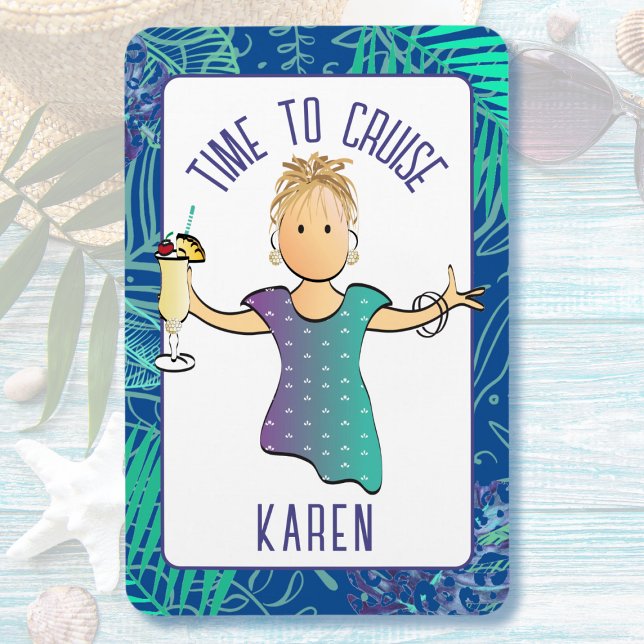 Tropical Beach Cruise Door Funny Cartoon for Her  Magnet (Creator Uploaded)