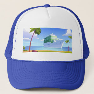 Tropical Beach Cruise Ship Trucker Hat