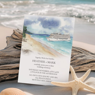 Tropical Beach Cruise Wedding Invite