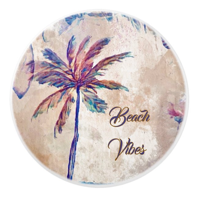 Tropical Beach custom drawer knobs ceramic (Front)