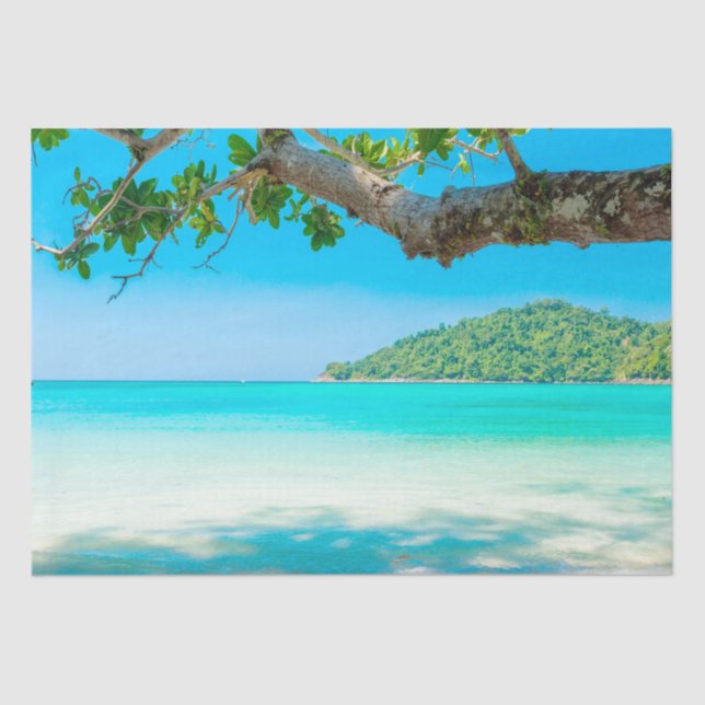 Tropical Beach Decoupage Tissue Paper (Front)