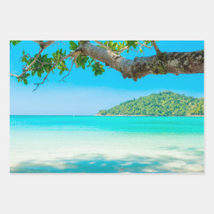Tropical Beach Decoupage Wrapping Paper Sheet