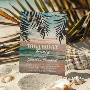 Tropical Beach Destination Birthday Invitation