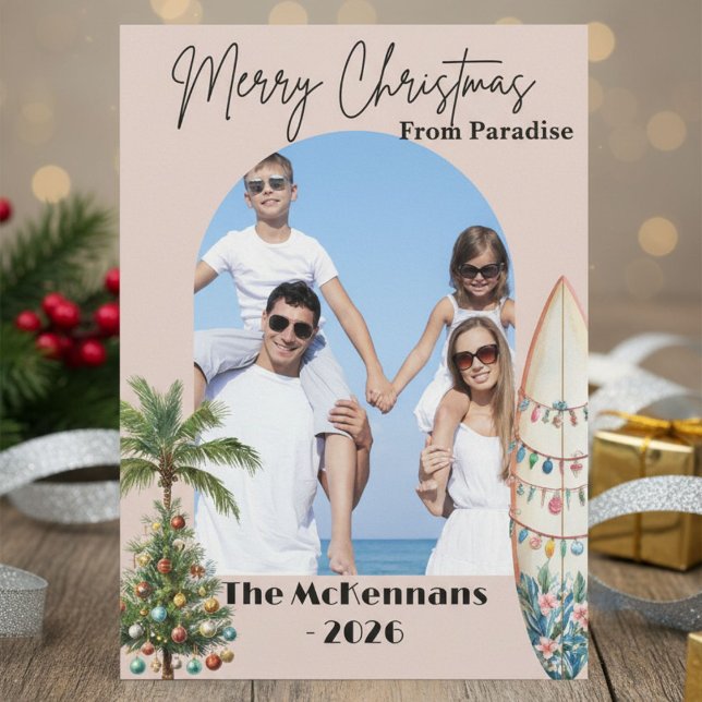 Tropical Beach Destination Christmas Card (Creator Uploaded)