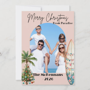 Tropical Beach Destination Christmas Card