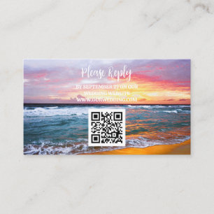 Tropical Beach Destination Coastal Wedding  Enclosure Card