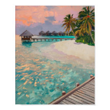 Tropical beach destination in Maldives Poster