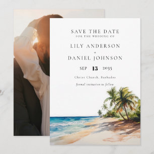 Tropical Beach Destination Photo Wedding Save The Date