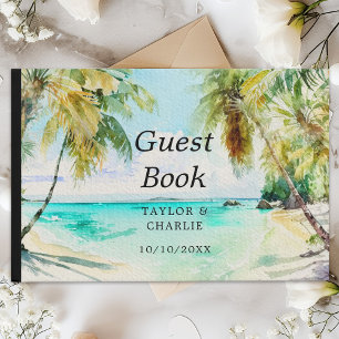 Tropical Beach Destination Wedding Guest Book