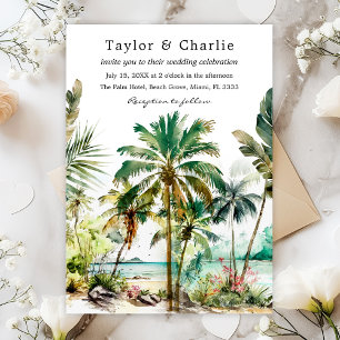 Tropical Beach Destination Wedding Invitation
