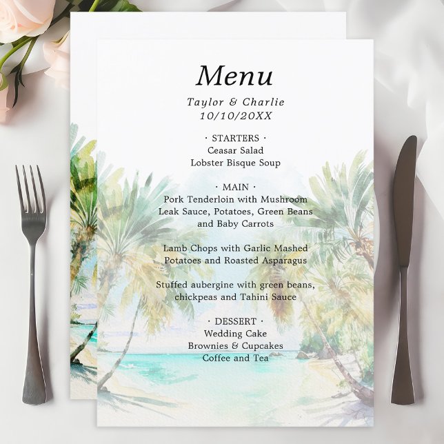 Tropical Beach Destination Wedding Menu (Creator Uploaded)