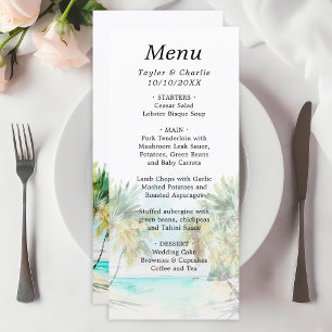 Tropical Beach Destination Wedding Menu