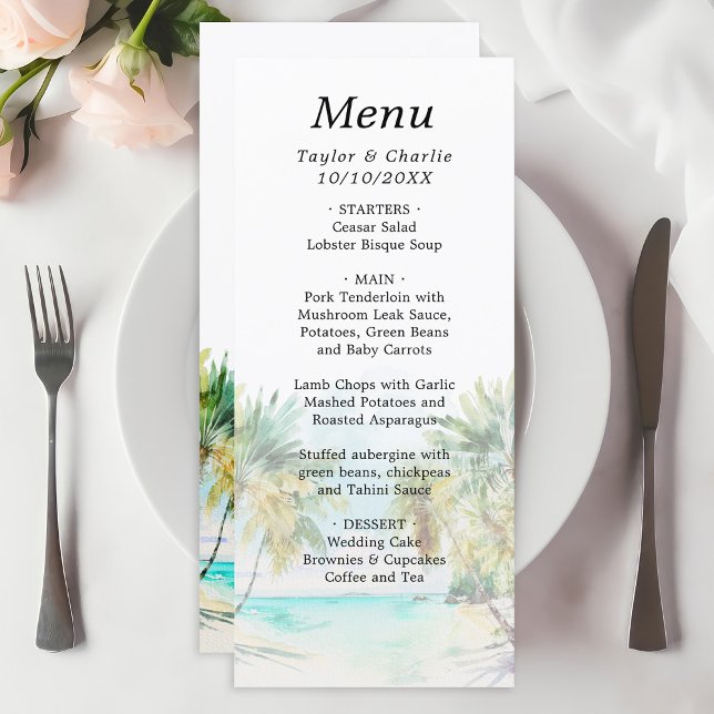 Tropical Beach Destination Wedding Menu (Creator Uploaded)
