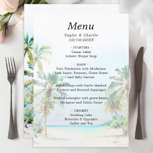 Tropical Beach Destination Wedding Menu