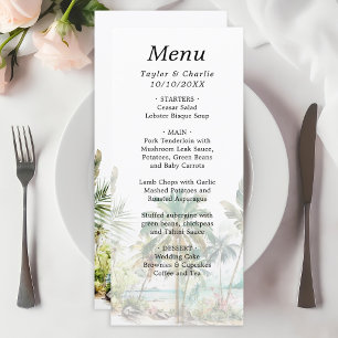 Tropical Beach Destination Wedding Menu