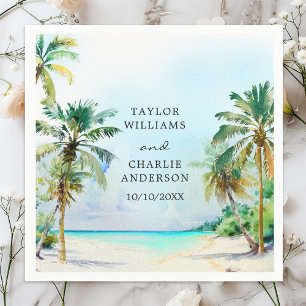 Tropical Beach Destination Wedding Napkin