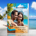 Tropical Beach Destination Wedding Photo Pocket Folder<br><div class="desc">Pocket folder featuring your own photo framed by a tropical beach illustration. Beautiful to organise wedding and travel papers for a beach destination wedding.</div>