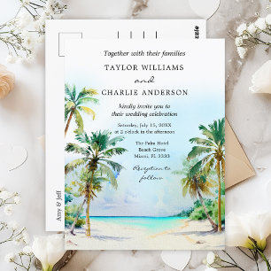 Tropical Beach Destination Wedding Postcard