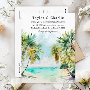 Tropical Beach Destination Wedding Postcard