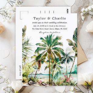 Tropical Beach Destination Wedding Postcard