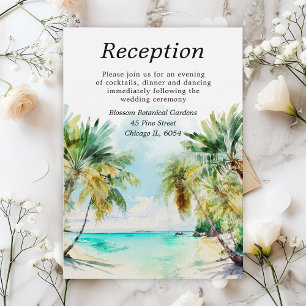 Tropical Beach Destination Wedding Reception Enclosure Card