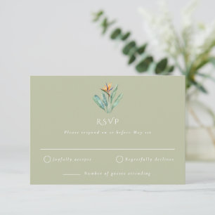 Tropical Beach Destination Wedding RSVP Card