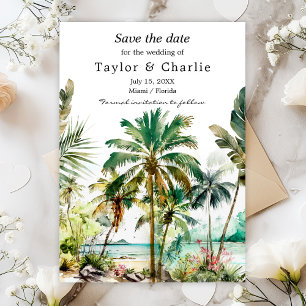 Tropical Beach Destination Wedding Save The Date