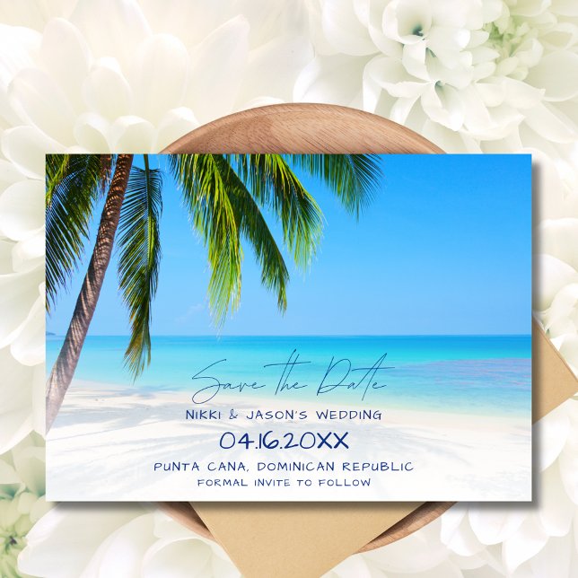 Tropical Beach Destination Wedding Save the Date (Tropical Beach Destination Wedding Save the Date)