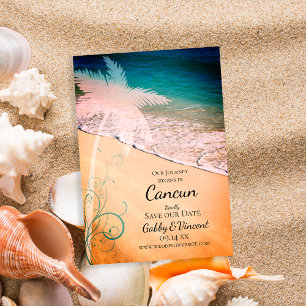 Tropical Beach Destination Wedding Save The Date