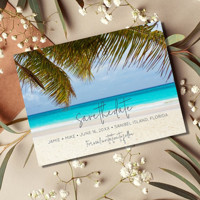 Tropical Beach Destination Wedding Save the Date (Creator Uploaded)