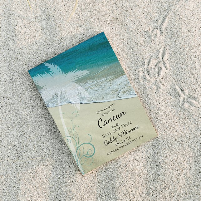 Tropical Beach Destination Wedding Save The Date (Creator Uploaded)