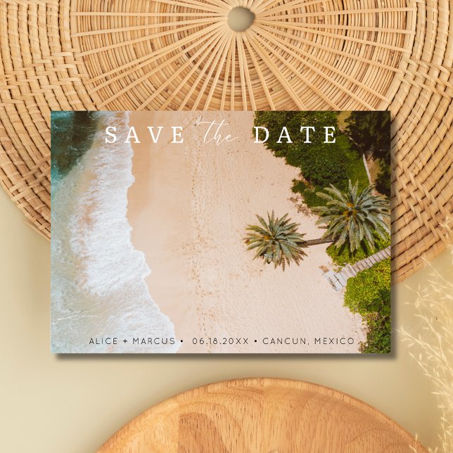 Tropical Beach Destination Wedding Save the Date (Tropical Beach Destination Wedding Save the Date)