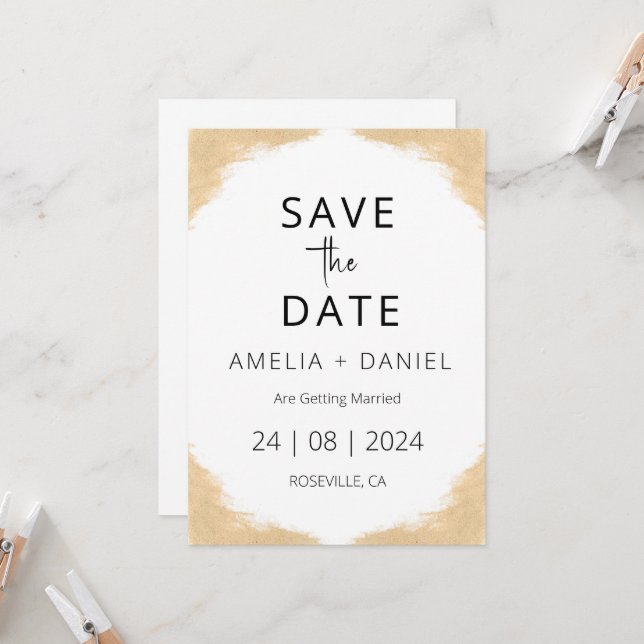 tropical beach destination wedding save the date invitation (Front/Back In Situ)
