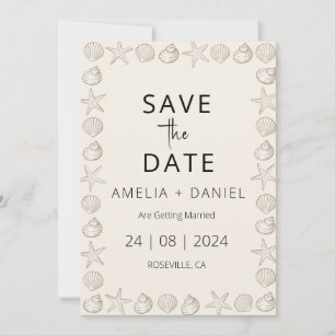 tropical beach destination wedding save the date invitation
