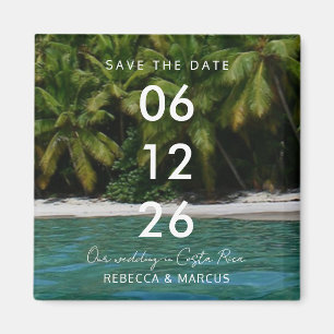 Tropical Beach Destination Wedding Save the Date Magnet