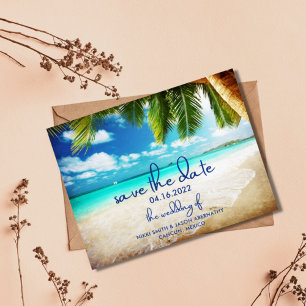 Tropical Beach Destination Wedding Save the Dates Announcement Postcard