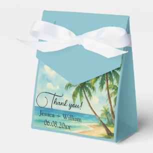 Tropical Beach Destination Wedding Thank you Favour Box