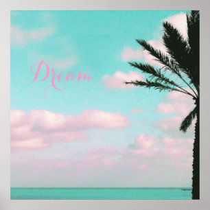 Tropical Beach, Dream, Ocean View, Clouds, Palm Poster