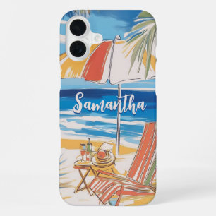 Tropical Beach Escape – Personalised Summer Paradi iPhone 16 Plus Case
