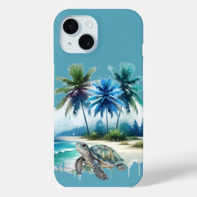 Tropical Beach Escape Turtle’s Journey Case-Mate iPhone Case (Back)