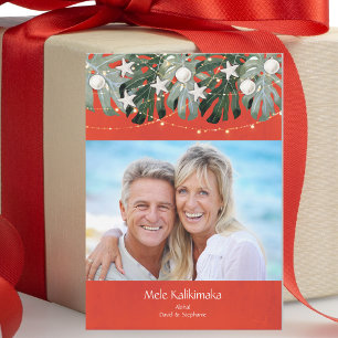 Tropical Beach Family Photo  Holiday Card
