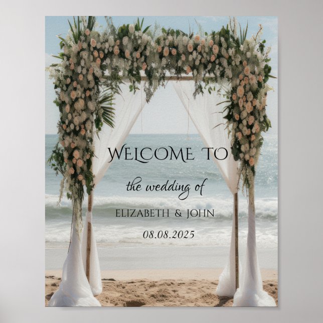 Tropical Beach Floral Arbor Poster (Front)
