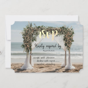 Tropical Beach Floral Arbor RSVP Invitation