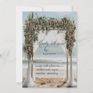 Tropical Beach Floral Arbor RSVP Invitation