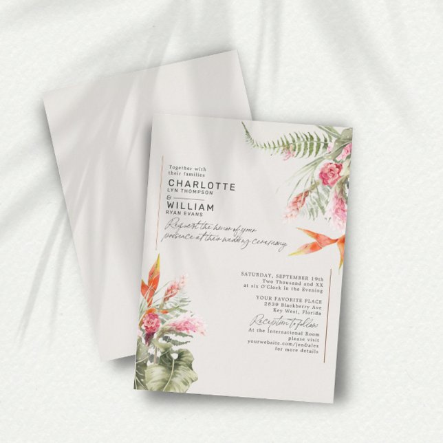 Tropical Beach Floral Ivory Wedding Rose Gold (Creator Uploaded)