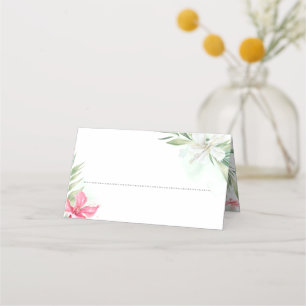 Tropical Beach Flowers Destination Wedding Place Card