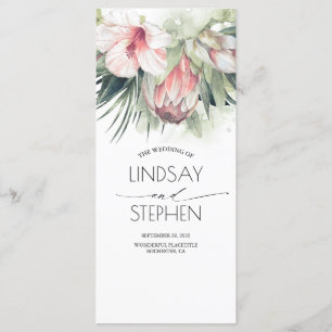 Tropical Beach Flowers Wedding Programs
