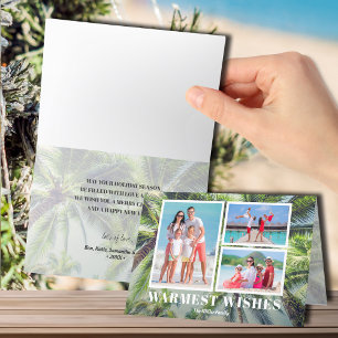 Tropical Beach Folded Christmas Photo  Holiday Card
