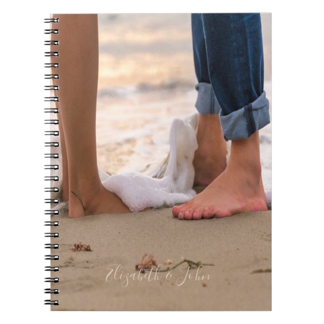 Tropical Beach,Foots,Waves -Personalised Notebook (Front)